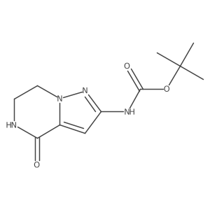 2-(Tertbutoxycarbonyl)amino-4,5,6,7-tetrahydro-4-oxo-pyrazolo[1,5-a]pyrazine结构式