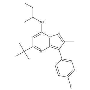 N-(butan-2-yl)-5-tert-butyl-3-(4-fluorophenyl)-2-methylpyrazolo[1,5-a]pyrimidin-7-amine结构式