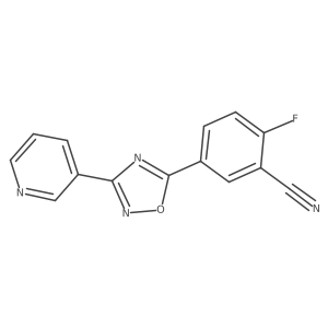 2-Fluoro-5-(3-(pyridin-3-yl)-1,2,4-oxadiazol-5-yl)benzonitrile Structure