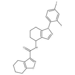 N-[1-(2,4-Difluorophenyl)-4,5,6,7-tetrahydro-1H-indazol-4-yl]-4,5,6,7-tetrahydro-1,2-benzisoxazole-3-carboxamide结构式