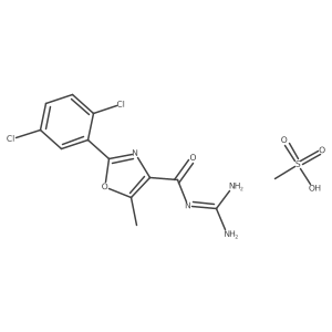 N-Carbamimidoyl-2-(2,5-dichlorophenyl)-5-methyloxazole-4-carboxamide methanesulfonate Structure