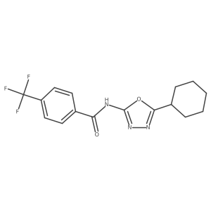 N-(5-cyclohexyl-1,3,4-oxadiazol-2-yl)-4-(trifluoromethyl)benzamide结构式