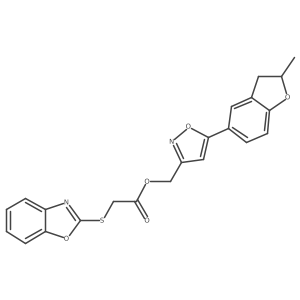 (5-(2-Methyl-2,3-dihydrobenzofuran-5-yl)isoxazol-3-yl)methyl 2-(benzo[d]oxazol-2-ylthio)acetate Structure
