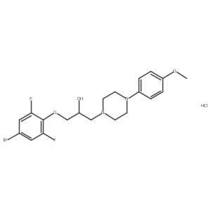 1-(4-bromo-2,6-difluoro-phenoxy)-3-[4-(4-methoxyphenyl)piperazin-1-yl]propan-2-ol;hydrochloride Structure