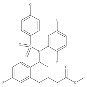 Methyl (R)-4-(2-(1-(4-chloro-N-(2,5-difluorophenyl)phenylsulfonamido)ethyl)-5-fluorophenyl)butanoate结构式