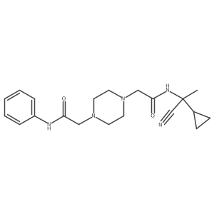 2-[4-[2-[(1-Cyano-1-cyclopropylethyl)amino]-2-oxoethyl]piperazin-1-yl]-N-phenylacetamide结构式