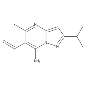 7-Amino-2-isopropyl-5-methylpyrazolo[1,5-a]pyrimidine-6-carbaldehyde结构式