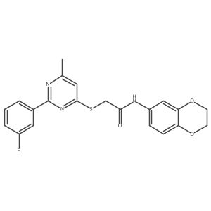 N-(2,3-dihydro-1,4-benzodioxin-6-yl)-2-{[2-(3-fluorophenyl)-6-methylpyrimidin-4-yl]sulfanyl}acetamide结构式