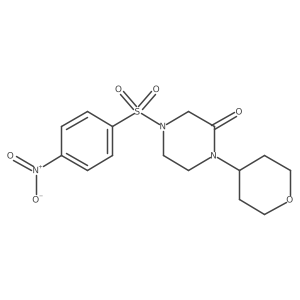 4-(4-Nitrophenyl)sulfonyl-1-(oxan-4-yl)piperazin-2-one Structure