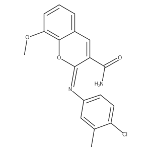 (2Z)-2-[(4-chloro-3-methylphenyl)imino]-8-methoxy-2H-chromene-3-carboxamide结构式