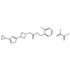 N-(2-chlorobenzyl)-2-(3-(3-cyclopropyl-1,2,4-oxadiazol-5-yl)azetidin-1-yl)acetamide oxalate结构式