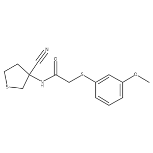 N-(3-cyanothiolan-3-yl)-2-[(3-methoxyphenyl)sulfanyl]acetamide结构式