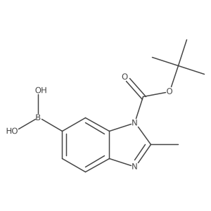 (1-(tert-Butoxycarbonyl)-2-methyl-1H-benzo[d]imidazol-6-yl)boronic acid结构式