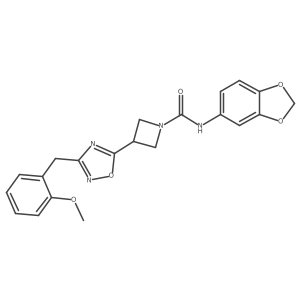 N-(benzo[d][1,3]dioxol-5-yl)-3-(3-(2-methoxybenzyl)-1,2,4-oxadiazol-5-yl)azetidine-1-carboxamide结构式