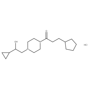 3-Cyclopentyl-1-(4-(2-cyclopropyl-2-hydroxyethyl)piperazin-1-yl)propan-1-one hydrochloride结构式