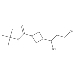 tert-Butyl 3-(1-amino-3-hydroxypropyl)azetidine-1-carboxylate结构式