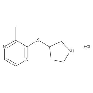 (S)-2-methyl-3-(pyrrolidin-3-ylthio)pyrazine hydrochloride Structure