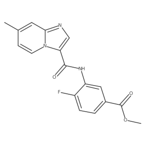 4-Fluoro-3-[(7-methyl-imidazo[1,2-a]pyridine-3-carbonyl)-amino]-benzoic acid methyl ester Structure