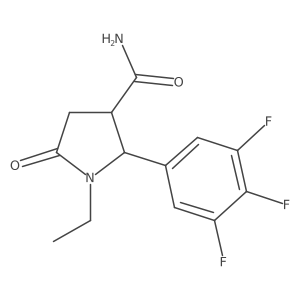 1-Ethyl-5-oxo-2-(3,4,5-trifluorophenyl)pyrrolidine-3-carboxamide结构式