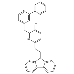 (S)-2-((((9H-Fluoren-9-yl)methoxy)carbonyl)amino)-3-([2,2'-bipyridin]-4-yl)propanoic acid结构式