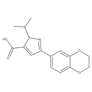 1H-Pyrazole-5-carboxylic acid, 3-(2,3-dihydro-1,4-benzodioxin-6-yl)-1-(1-methylethyl)-结构式