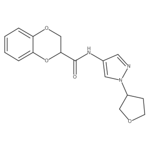 N-(1-(tetrahydrofuran-3-yl)-1H-pyrazol-4-yl)-2,3-dihydrobenzo[b][1,4]dioxine-2-carboxamide结构式