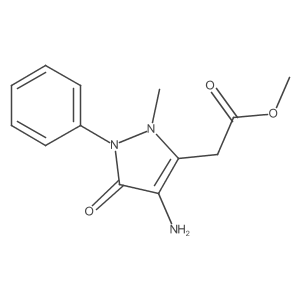 Methyl 4-amino-2,5-dihydro-2-methyl-5-oxo-1-phenyl-1H-pyrazole-3-acetate结构式
