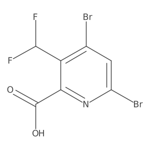 4,6-Dibromo-3-(difluoromethyl)picolinic acid Structure