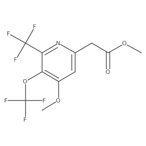 2-Pyridineacetic acid, 4-methoxy-5-(trifluoromethoxy)-6-(trifluoromethyl)-, methyl ester Structure