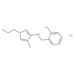 2-[[[1-(2-Fluoroethyl)-4-methylpyrazol-3-yl]amino]methyl]phenol;hydrochloride Structure