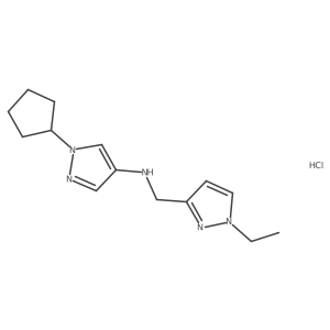 1-cyclopentyl-N-[(1-ethylpyrazol-3-yl)methyl]pyrazol-4-amine;hydrochloride Structure