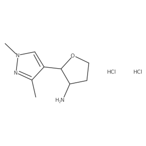 (2S,3R)-2-(1,3-Dimethylpyrazol-4-yl)oxolan-3-amine;dihydrochloride结构式