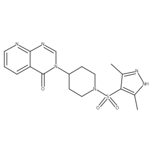 3-(1-((3,5-dimethyl-1H-pyrazol-4-yl)sulfonyl)piperidin-4-yl)pyrido[2,3-d]pyrimidin-4(3H)-one Structure