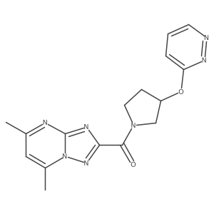 (5,7-Dimethyl-[1,2,4]triazolo[1,5-a]pyrimidin-2-yl)(3-(pyridazin-3-yloxy)pyrrolidin-1-yl)methanone Structure