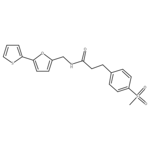 3-(4-(methylsulfonyl)phenyl)-N-((5-(thiophen-2-yl)furan-2-yl)methyl)propanamide Structure