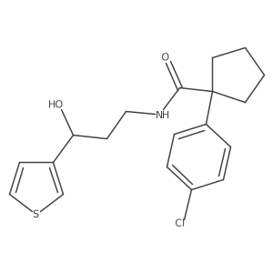 1-(4-chlorophenyl)-N-(3-hydroxy-3-(thiophen-3-yl)propyl)cyclopentanecarboxamide结构式