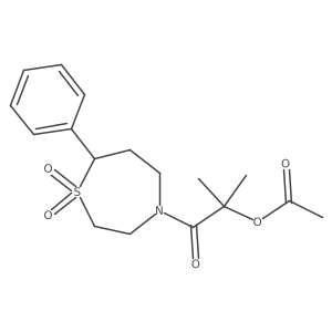 1-(1,1-Dioxido-7-phenyl-1,4-thiazepan-4-yl)-2-methyl-1-oxopropan-2-yl acetate结构式