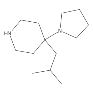 4-(2-Methylpropyl)-4-(pyrrolidin-1-yl)piperidine结构式