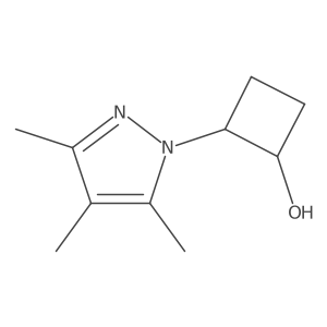 trans-2-(3,4,5-trimethyl-1H-pyrazol-1-yl)cyclobutan-1-ol结构式