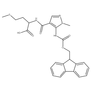 (2S)-2-{[5-({[(9H-fluoren-9-yl)methoxy]carbonyl}amino)-1-methyl-1H-pyrazol-4-yl]formamido}-4-(methylsulfanyl)butanoic acid Structure