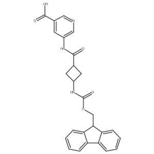 5-[3-({[(9H-fluoren-9-yl)methoxy]carbonyl}amino)cyclobutaneamido]pyridine-3-carboxylic acid Structure