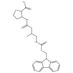 3-[4-({[(9H-fluoren-9-yl)methoxy]carbonyl}amino)-3-methylbutanamido]oxolane-2-carboxylic acid Structure