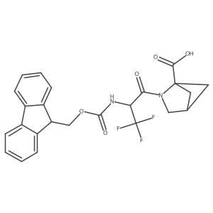 2-[2-({[(9H-fluoren-9-yl)methoxy]carbonyl}amino)-3,3,3-trifluoropropanoyl]-2-azabicyclo[2.1.1]hexane-1-carboxylic acid结构式
