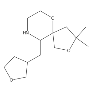 3,3-Dimethyl-10-(oxolan-3-ylmethyl)-2,6-dioxa-9-azaspiro[4.5]decane结构式