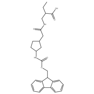2-({2-[3-({[(9H-fluoren-9-yl)methoxy]carbonyl}amino)cyclopentyl]acetamido}methyl)butanoic acid结构式
