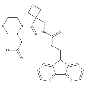 2-(4-{1-[({[(9H-fluoren-9-yl)methoxy]carbonyl}amino)methyl]cyclobutanecarbonyl}thiomorpholin-3-yl)acetic acid Structure