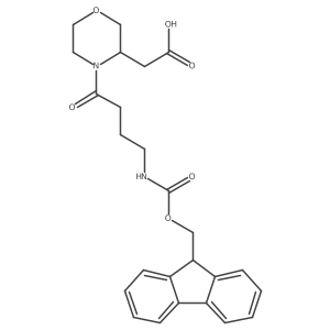 2-{4-[4-({[(9H-fluoren-9-yl)methoxy]carbonyl}amino)butanoyl]morpholin-3-yl}acetic acid结构式