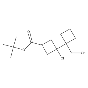Tert-butyl 3-hydroxy-3-[1-(hydroxymethyl)cyclobutyl]azetidine-1-carboxylate结构式