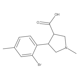 4-(2-Bromo-4-methylphenyl)-1-methylpyrrolidine-3-carboxylic acid Structure