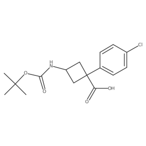 3-{[(Tert-butoxy)carbonyl]amino}-1-(4-chlorophenyl)cyclobutane-1-carboxylic acid结构式